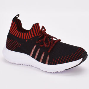 Tênis infantil Juvenil Kidy Energy Respitec Preto Vermelho Flyknit