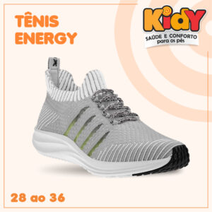 Tênis Infantil Kidy Energy Esportivo Escolar Calce Fácil Respitec