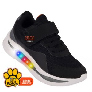 Tênis Infantil Klin Flash com LED e Fechamento em Fita Dupla Aderente — Calçados