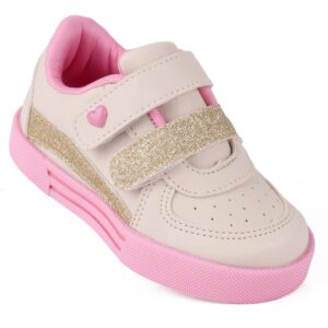 Tênis Infantil Menina Bee Happy Nina Nude e Rosa com Gritter Calce