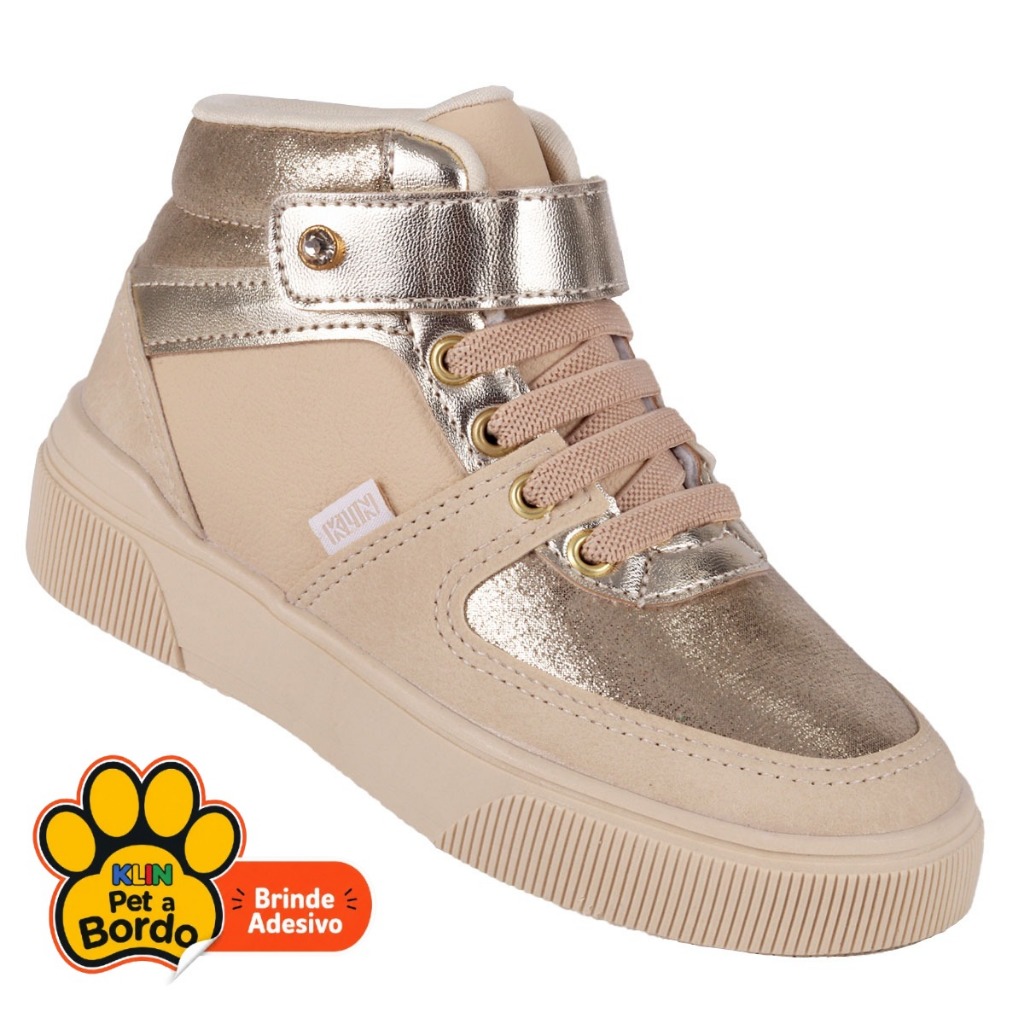 Tênis Infantil Menina Cano Médio Klin Sky Casual Com Palmilha Ultra