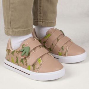 Tênis Infantil Menino Bee Happy Dino Calce Fácil Com Velcro