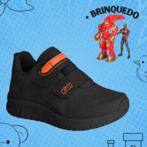 Tênis Infantil Menino Kidy Original Play Calce Fácil Preto Anatômico