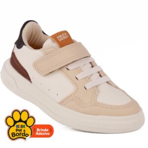 Tênis Infantil Menino Klin Original Capri Mini Off-White e Bege