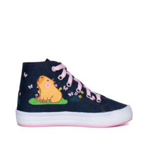 Tênis Infantil Winipeg Capivaras Azul Escuro Rosa — Calçados