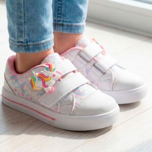 Tênis Menina Infantil Unicórnio Branco Sapatinho Blogueirinha Velcro