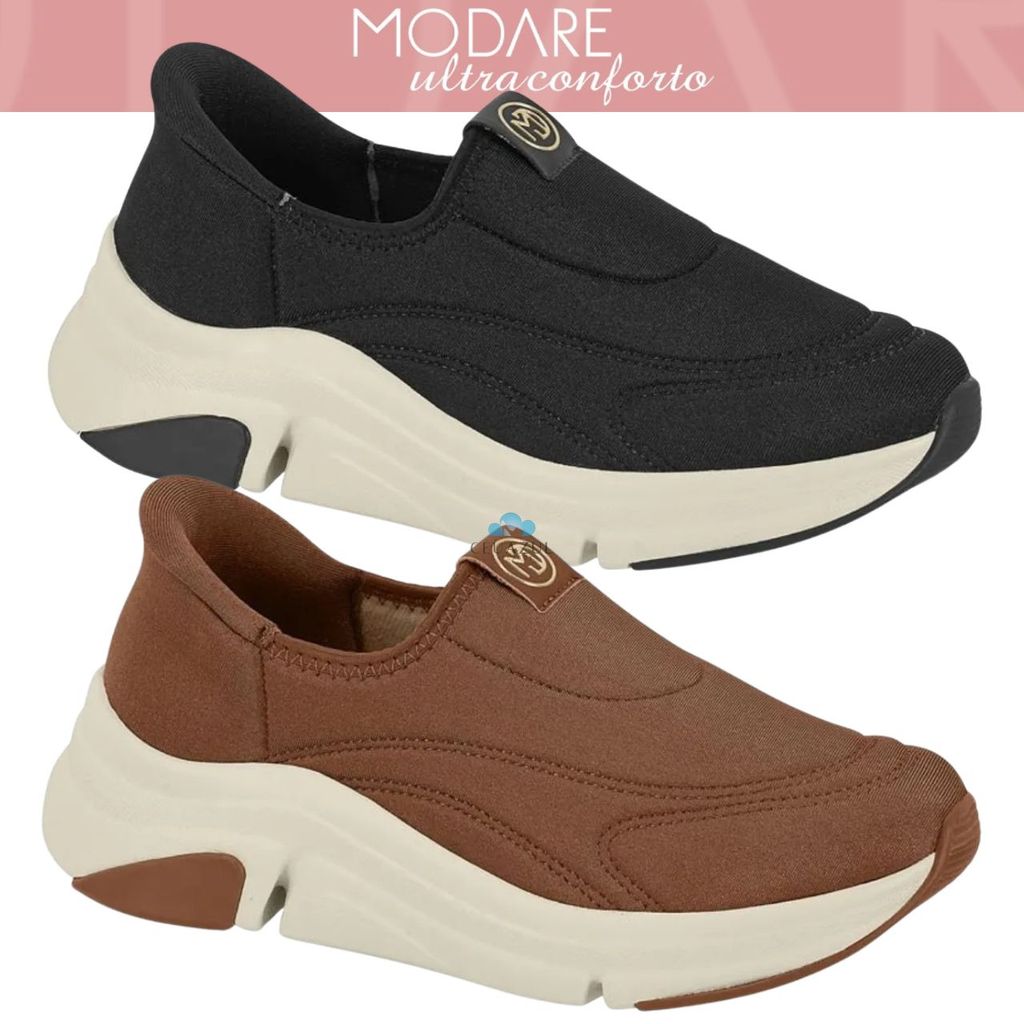 Tênis Modare Feminino Slip on Ultra Conforto Original Calce Fácil