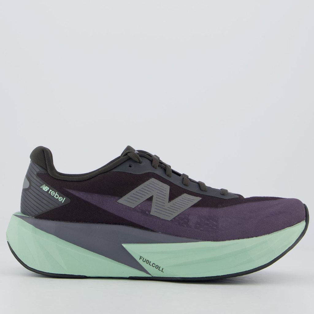 Tênis New Balance Fuelcell Rebel V5 Preto e Verde Claro