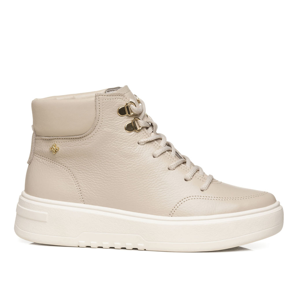 Tênis Pegada Feminino em Couro Off White