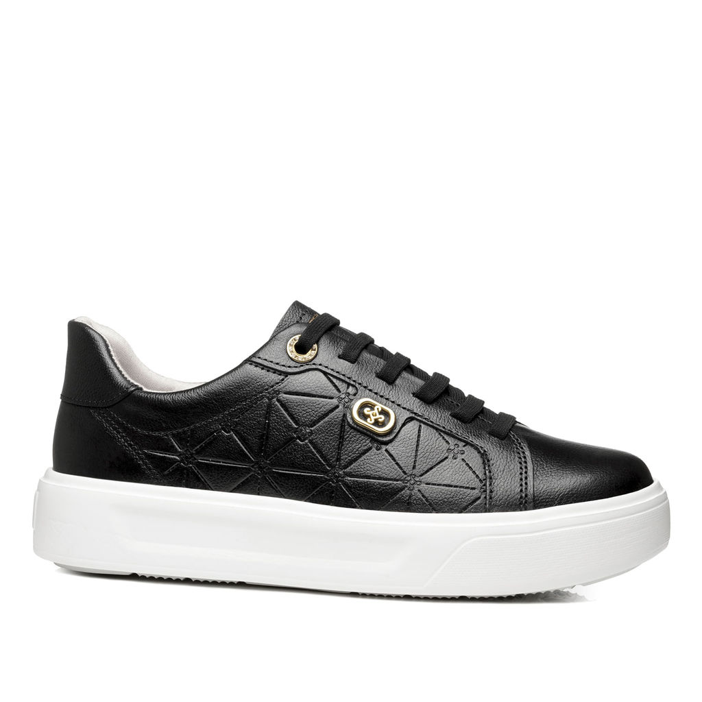 Tênis Pegada Feminino em Couro Preto
