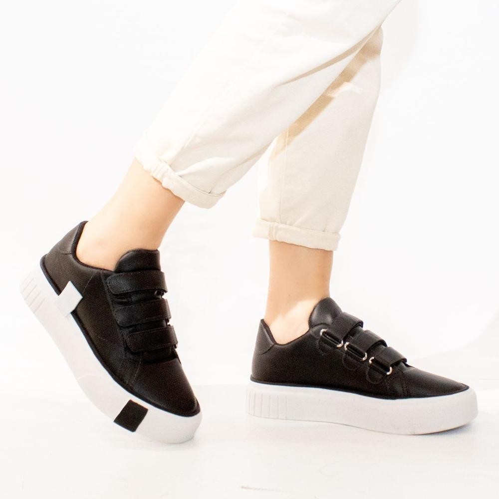 Tênis Zatta Mary Velcro Preto — Calçados