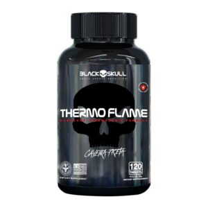 Termogênico Thermo Flame 120 Tabletes Caveira Preta Black Skull