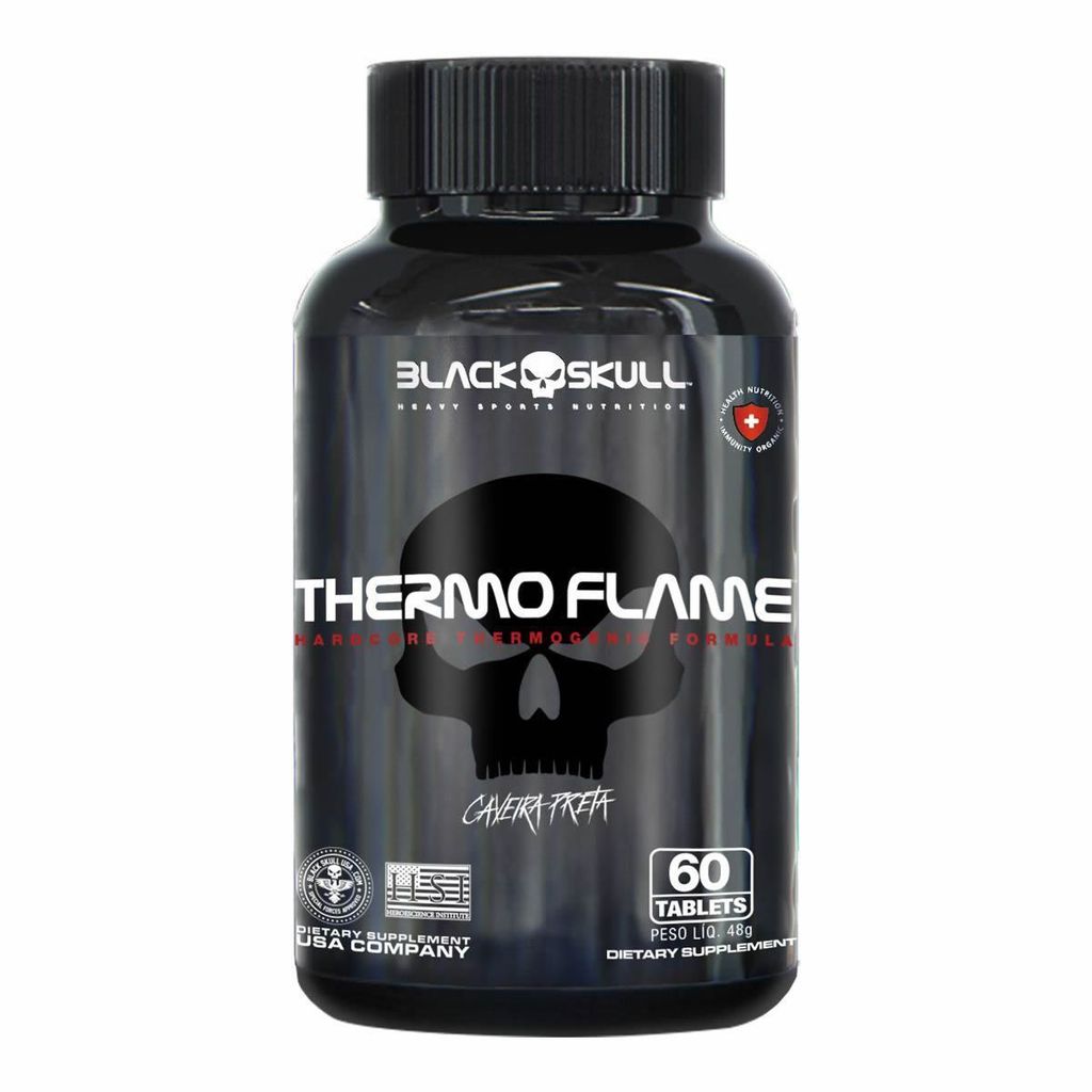 Thermo Flame Hardcore Termogênico 60 Tablets Black Skull