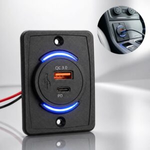 Tomada De Carregador de Carro Duplo USB Adaptador Veicular Painel 12