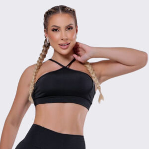 Top Academia Fitness Alcinha Preto Feminino Yoga Corrida Zero