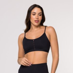 Top Básico Coringa Fitness Academia Poliamida Preto Coleção Concept