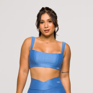 Top Feminino Fitness Poliamida Academia Decote Reto Treino Musculação