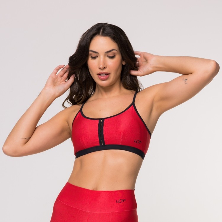 Top Feminino Red Fitness Suplex Academia Básico Crossfit — Esporte e Lazer
