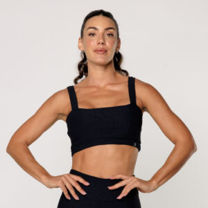Top Fitness Academia Feminino Decote Quadrado Texturizada Top