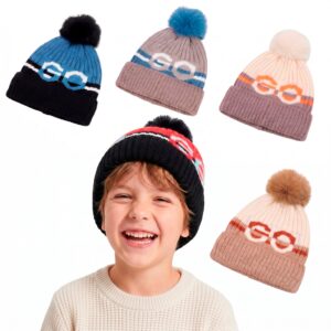Touca Infantil Pompom Forrada Inverno Gorro Criança Quente Pelúcia