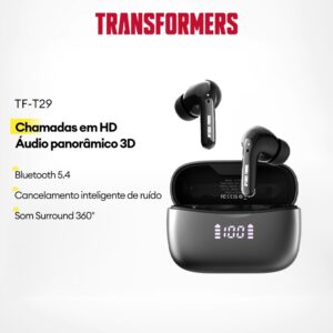 Transformers TF-T29 Fone De Ouvido Bluetooth Cancelamento inteligente