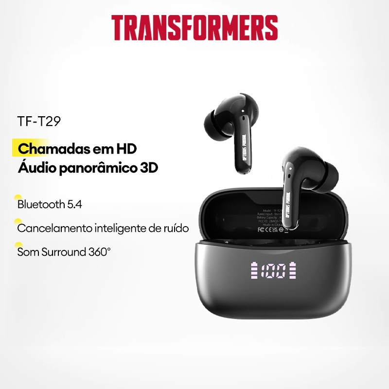 Transformers TF-T29 Fone De Ouvido Bluetooth Cancelamento inteligente