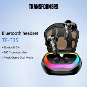 Transformers TF-T35 Fone De Ouvido Bluetooth RGB Luz Ambiente