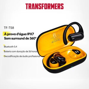 Transformers TF-T58 Fone de ouvido Bluetooth IPX7 À Prova Dwaterproof