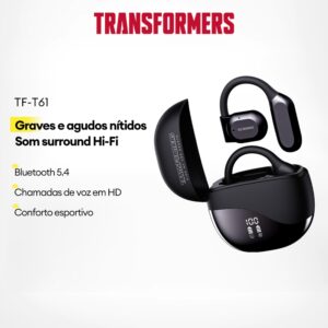 Transformers TF-T61 Fone De Ouvido Sem Fio Bluetooth Graves Pesados
