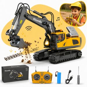 Trator Controle Remoto de Brinquedo Escavador Infantil com Esteira