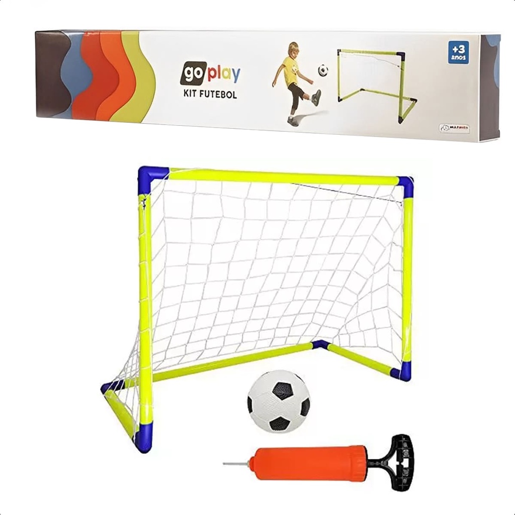 Trave Futebol Gol Infantil Criança Goleiro com Bola e Bomba Brinquedo
