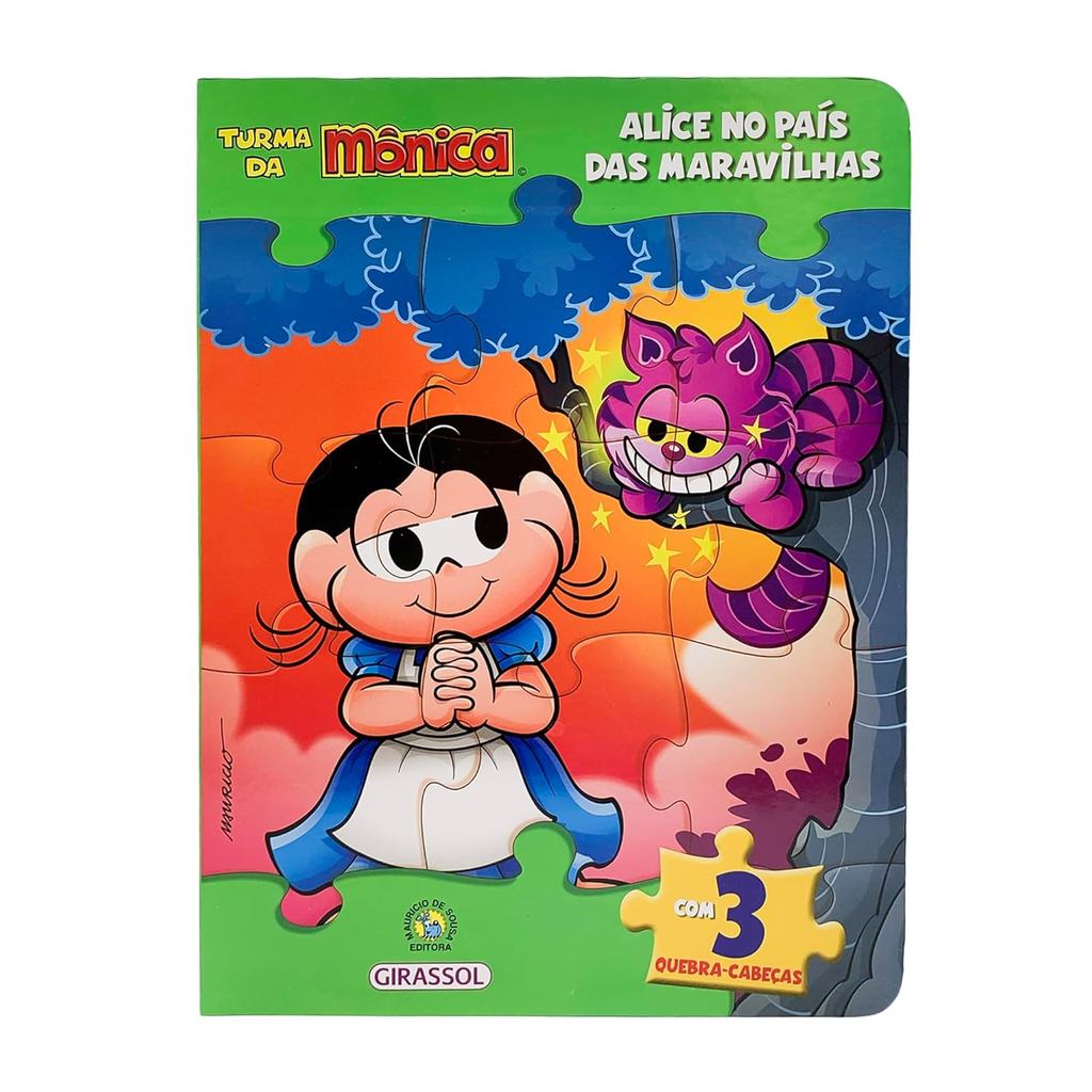 Turma da Mônica Livro Quebra-Cabeças Alice no País das Maravilhas Com