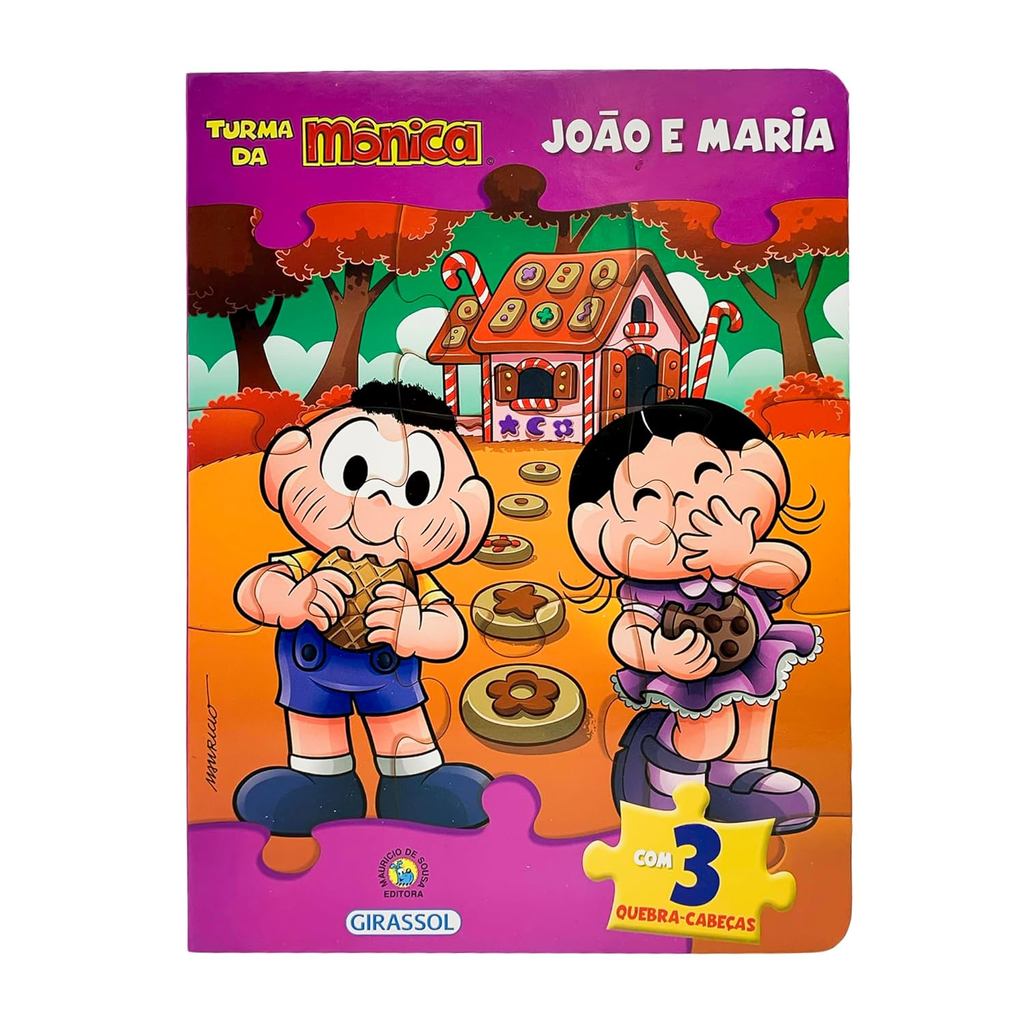 Turma da Mônica Livro Quebra-Cabeças João e Maria Com 3 Quebra-Cabeças — Brinquedos
