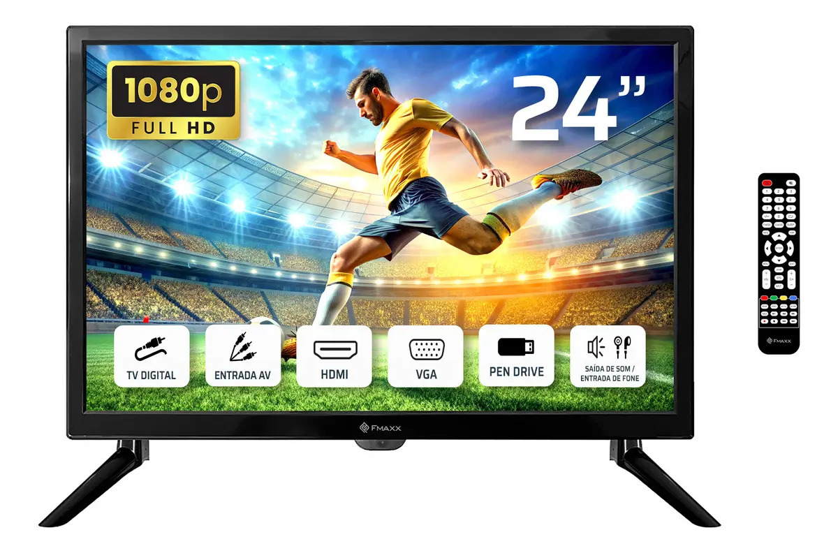 Tv-Monitor Fmaxx Ft24'' Led Full HD Cor Preto — Informática