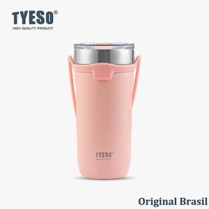 Tyeso Copo Térmico 550ml com Alça de Silicone Removível Aço Inox 304