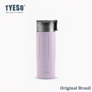 Tyeso Copo Térmico 600ml Aço Inox Mantém 12h Quente&Gelado Fácil de