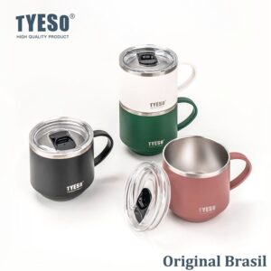 Tyeso Copo Térmico a Vácuo para Café 330ml Mantém 4-8h Quente Leve e