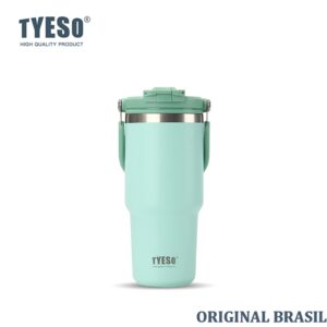 Tyeso Garrafa Térmica de Aço Inoxidável com Tampa Flip e Alça 1050ml