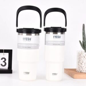 Tyeso Garrafa Térmica de Aço Inoxidável Copo para Carro 900ml+600ml 2