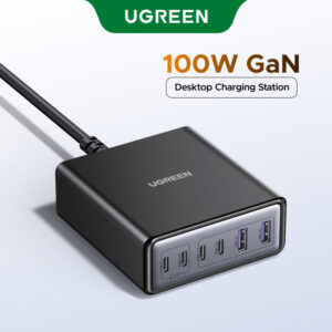 Ugreen 100W GaN 6 Em 1 Estação De Carregamento De Mesa Rápido Para