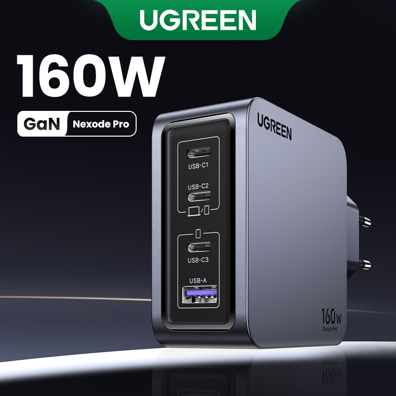 Ugreen 160W Nexode Pro Mini 3C1A 4 Portas Carregador GaN 140W Max — Celulares e Acessórios