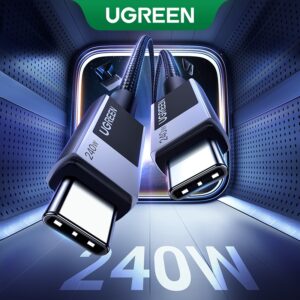 Ugreen 240W PD3.1 Tipo C A 480Mbps Cabo De Carregamento Rápido