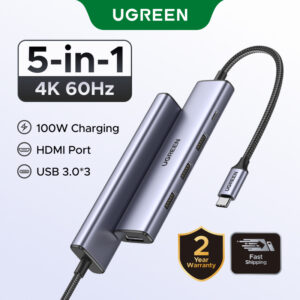 Ugreen 5 Em 1 USB Hub Tipo C 4K 60HZ 30Hz Hdmi 100W PD Para Samsung