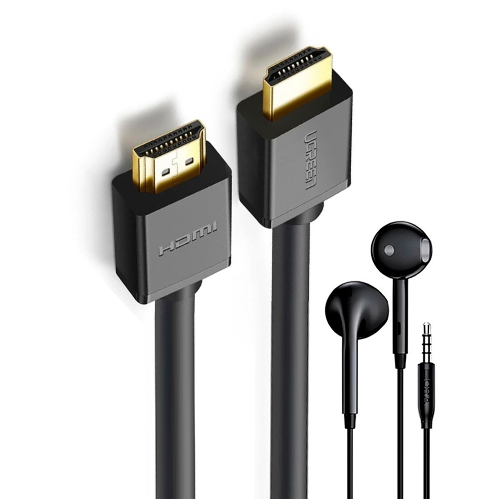 Ugreen Cabo Hdmi 2.0 Macho 4k 60Hz 2M Preto Fone Ouvido