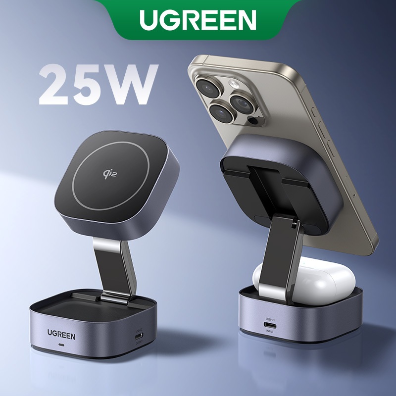 Ugreen Carregador Magnético Sem Fio De 15 W 2 Em 1 25 De Março