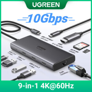Ugreen Hub 10Gbps USB C 4K60Hz Tipo Para Hdmi Ethernet PD100W MacBook