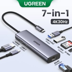 Ugreen Hub USB C 7 Em 1 4K 60Hz 30Hz Tipo Para Hdmi 2.0 PD 100W — Informática