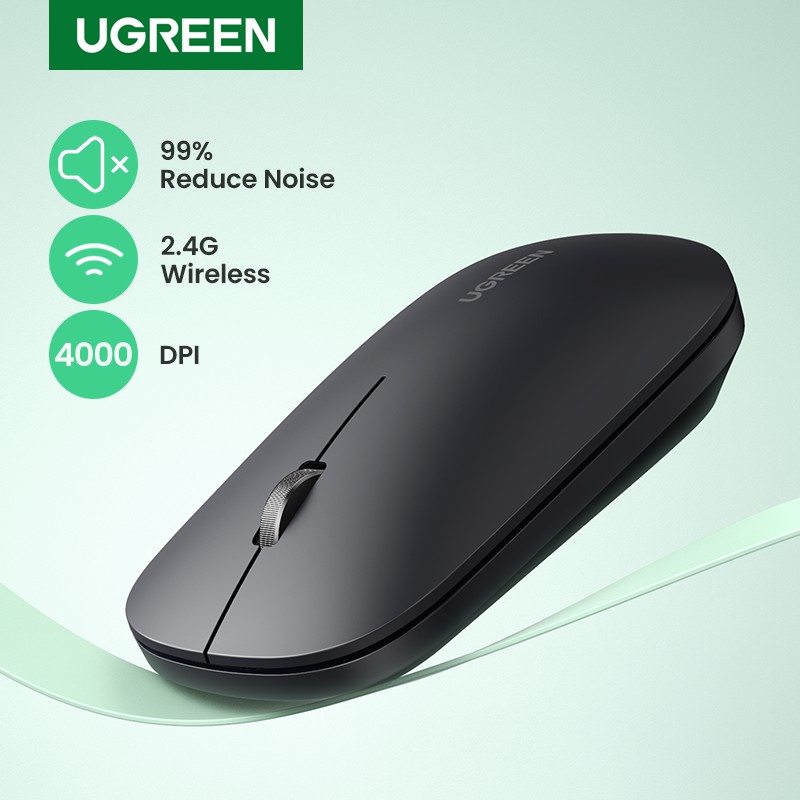 Ugreen Mouse Sem Fio Silencioso 4000 DPI Para Computador Portátil PC — Informática