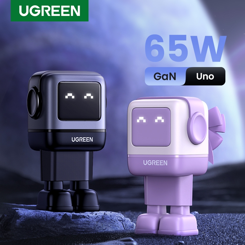 Ugreen RoboGaN 65W USB C A Carregador Mini Robô Nexode 3 Portas — Celulares e Acessórios