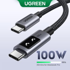 Ugreen Uno 100W Tipo C Cabo De Carregamento Rápido E-Marker Para